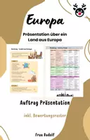 Vorschau - Arbeitsblätter - Auftrag Präsentation "Land aus Europa" inkl. Bewertungsraster - Erdkunde / Geografie - Deckblatt