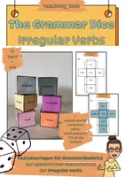 Vorschau - Mal- und Bastelvorlagen - The Grammar Dice - irregular verbs - Klasse 6-7 - Würfel Grammatik - Deckblatt