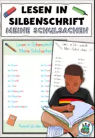 Vorschau - Arbeitsblätter - Lesen in Silbenschrift "Meine Schulsachen" - DaZ / DaF / Deutsch - Alphabetisierung - Deckblatt
