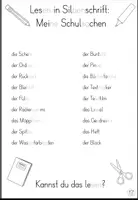 Vorschau - Arbeitsblätter - Lesen in Silbenschrift "Meine Schulsachen" - DaZ / DaF / Deutsch - Alphabetisierung - Seite 2