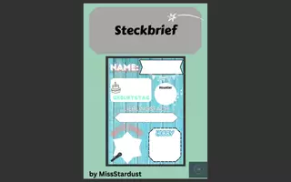Vorschau - Arbeitsblätter - Steckbrief - Deckblatt