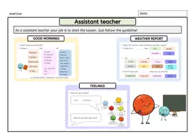 Vorschau - Arbeitsblätter - Assistant teacher Übungsblatt (stark geleitet) - Seite 1