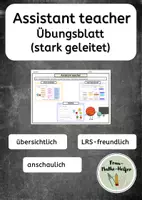 Vorschau - Arbeitsblätter - Assistant teacher Übungsblatt (stark geleitet) - Deckblatt