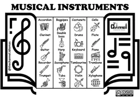 Aperçu - Matériel pour travaux manuels / dessin - MUSICAL INSTRUMENTS – Flap Book (20 Words) - Page 2