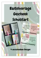 Vorschau - Mal- und Bastelvorlagen - Schulstart Vorlage für kleines Geschenk - Seite 1