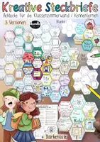 Vorschau - Mal- und Bastelvorlagen - Steckbriefe / Kennenlernen - Gemeinschaftsbild Wabe Poster / Schuljahresanfang - Seite 1