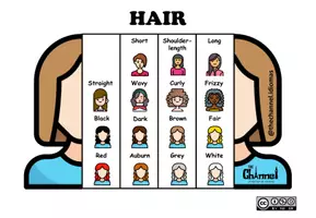 Vista previa - Manualidades / Dibujos para colorear - HAIRSTYLES – Flap Book (15 Words) - página 1