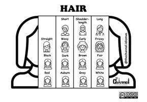 Vista previa - Manualidades / Dibujos para colorear - HAIRSTYLES – Flap Book (15 Words) - página 2