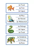 Vorschau - Spiele - Materialpaket Klammerkarten Lesen Tiere (Haustiere, Bauernhoftiere, heimische Tiere, wilde Tiere) - Seite 2