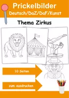 Vorschau - Arbeitsblätter - Prickelbilder Thema Zirkus - Grundschule - Bastelvorlagen - Deckblatt