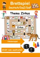 Vorschau - Arbeitsblätter - Brettspiel Zirkus Wortschatzspiel Grundschule DaZ/DaF/Deutsch - Deckblatt