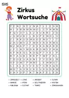 Vorschau - Arbeitsblätter - Wortsuchspiel/Wortsuche/Suchsel Zirkus (Grundschule) - 4 Varianten - Seite 1