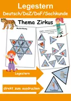 Vorschau - Arbeitsblätter - GRATIS Legestern Zirkus Wortschatz - DaZ/DaF, Deutsch (Klassen 1 und 2) - Deckblatt