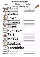 Vorschau - Arbeitsblätter - Zirkus Wörter und Sätze schreiben DaZ/DaF, deutsch - Seite 3