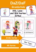 Vorschau - Mal- und Bastelvorlagen - XXL Lesekarten/Bildkarten Zirkus - DaZ/DaF, Deutsch (Grundschule) - Deckblatt