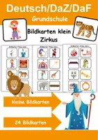 Vorschau - Arbeitsblätter - kleine Bildkarten Zirkus - DaZ/DaF, Deutsch (Grundschule) - Deckblatt