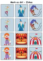 Vorschau - Arbeitsblätter - Merk es dir Zirkus (Bild-Bild) - DaZ/DaF, Deutsch (Klasse 1 bis 4) - Seite 1