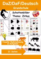 Vorschau - Arbeitsblätter - Zirkus Schattenbilder - DaZ/DaF, Deutsch (Klasse 1 und 2) - Deckblatt