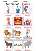 Vorschau - Arbeitsblätter - Test Zirkus - DaZ/DaF, Deutsch, Sachunterricht (Klasse 1 und 2) - Seite 2
