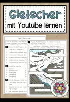 Vorschau - Arbeitsblätter - Gletscher - Lernen mit Youtube Videos - Deckblatt