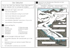 Vorschau - Arbeitsblätter - Gletscher - Lernen mit Youtube Videos - Seite 1