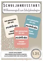 Vorschau - Mal- und Bastelvorlagen - Prickelnder Willkommensgruß für das neue Schuljahr - Deckblatt