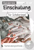 Vorschau - Mal- und Bastelvorlagen - Banderole Schokoriegel | Du bist jetzt ein Schulkind | Einschulung - Deckblatt