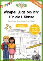 Vorschau - Arbeitsblätter - Wimpel: Das bin ich (1. Klasse/ Einschulung) - Deckblatt