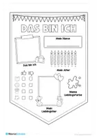 Vorschau - Arbeitsblätter - Wimpel: Das bin ich (1. Klasse/ Einschulung) - Seite 1