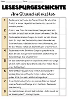 Vorschau - Arbeitsblätter - Lesespurgeschichte "Am Strand ist viel los" Sommer - DaZ / DaF / Deutsch - Seite 1
