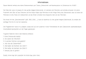 Vorschau - Arbeitsblätter - Stationenarbeit - Zahlenstrahl und Nachbarzahlen bis 10.000 - Seite 1