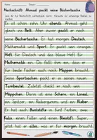 Vorschau - Arbeitsblätter - Nachschrift "Ahmad packt seine Büchertasche" mit Knickdiktat und Lückentext - DaZ / DaF / Deutsch - Seite 2
