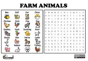 Vorschau - Arbeitsblätter - FARM ANIMALS – Word Search (20 Words) - Seite 1