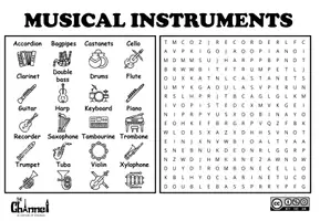 Aperçu - Feuilles d'exercices - MUSICAL INSTRUMENTS – Word Search (20 Words) - Page 2
