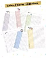 Aperçu - Outils du professeur - Liste de classe / d'élèves modifiable - Page de couverture
