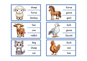 Vorschau - Spiele - Materialpaket "farm animals" - Tafelkarten in A4 & A5 + 4 Spiele - Seite 2