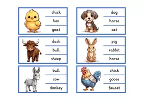 Vorschau - Spiele - Materialpaket "farm animals" - Tafelkarten in A4 & A5 + 4 Spiele - Seite 3