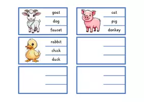 Vorschau - Stationenlernen - Klammerkarten Lesen farm animals - Seite 3