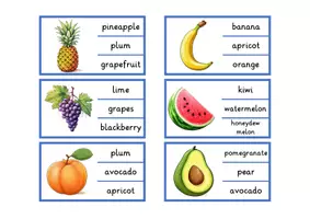 Vorschau - Spiele - Materialpaket "fruits" - Tafelkarten in A4 & A5 + 4 Spiele - Seite 2