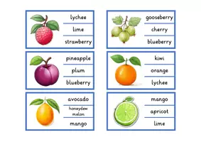 Vorschau - Spiele - Materialpaket "fruits" - Tafelkarten in A4 & A5 + 4 Spiele - Seite 3