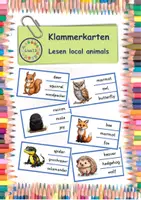 Vorschau - Stationenlernen - Klammerkarten Lesen local animals - Deckblatt