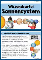 Vorschau - Stationenlernen - Wissenskartei mit Flipbook - Das Sonnensystem/Planeten - Seite 1