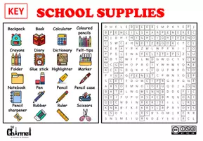 Vorschau - Arbeitsblätter - SCHOOL SUPPLIES – Word Search (20 Words) - Seite 3