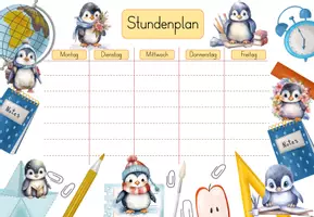Vorschau - Arbeitsblätter - Stundenplan Pinguinklasse – Süße Stundenpläne für das Klassentier Pinguin🏫🐧 - Seite 2