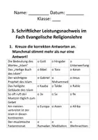 Vorschau - Klassenarbeiten - Probe/Lernzielkontrolle/Lernstandserhebung zum Thema ISLAM - 3./4. Klasse - Seite 2