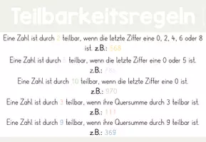 Vorschau - Poster - Teilbarkeitsregeln (TAFELMATERIAL) - Seite 3