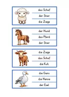 Vorschau - Spiele - Klammerkarten Lesen Bauernhoftiere (2-fach differenziert) - Seite 1