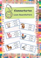 Vorschau - Spiele - Klammerkarten Lesen Bauernhoftiere (2-fach differenziert) - Deckblatt