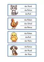 Vorschau - Spiele - Klammerkarten Lesen Bauernhoftiere (2-fach differenziert) - Seite 2