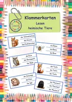 Vorschau - Spiele - Klammerkarten Lesen heimische Tiere (2-fach differenziert) - Deckblatt